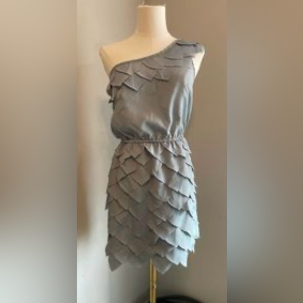 ModCloth Grey Leaf Dress Size Medium